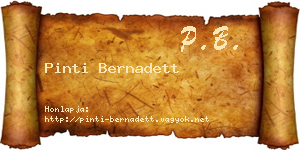 Pinti Bernadett névjegykártya